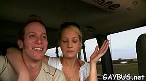 Blindfolded guy sucks cock eagerly