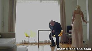 Busty Masha's First Time, Sucking and Fucking in Doggy