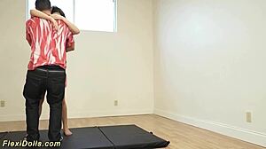 Cute skinny Lucy, wanna play with that toy?