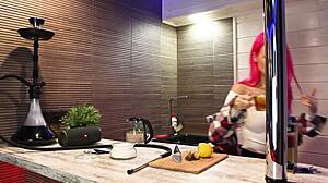 Fingering my tight pussy while guy cant come home during