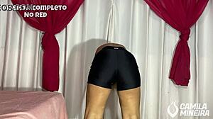 Latina gym slut trains naked outdoors for big ass fucking.