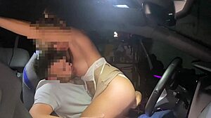 amateur couple fucks in the car and parking