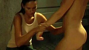 Dominant Madame Bathes Lesbian Teen Slave