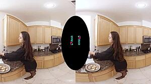 brunette nicole sage in lingerie is tired of cleaning and wants to fuck with creampie