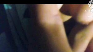 trying grape-flavored oral on shaved pussy with natural tits and masturbation