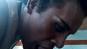 Travesti obediente mamando verga