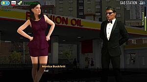 Why is sexy bitch Christine stripping naked at the fuel station?