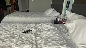 avril showers in hotel room before fuck