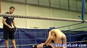 Babe gets strapon fucked by wrestler dyke casually