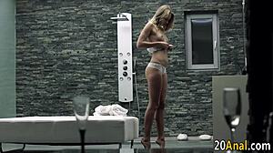 blonde experiences hardcore anal with rimjob and handjob