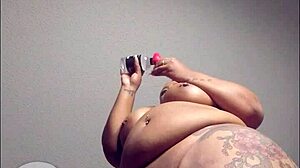 Ebony BBW Learns Anal Plug Use