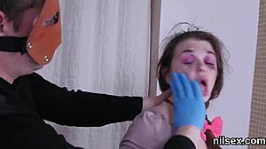 Kinky sweetie brought to ass hole asylum for uninhibited therapy.