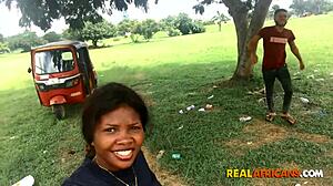 Cute African Couple's Sweet Date Turns Into Hardcore Fucking Session
