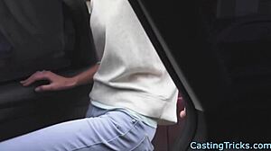 Flexible petite babe banged at casting