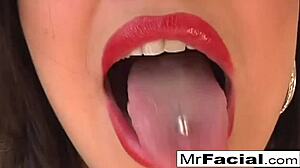 London's Wet And Sloppy Blowjob Ends With Facial Cumshot!