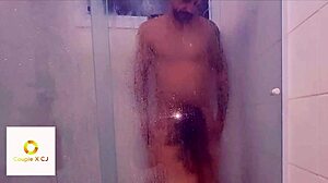 Blonde wife fucked hard in bathroom cumshot inside