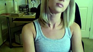 Kylie shows off her perfect ass and tits in intense webcam fingering session