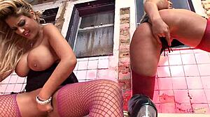 pretty blondes in lingerie playing with toys and moaning so loud