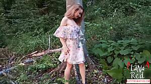 hey, wanna see a tender blonde with big tits fingering herself in the park?