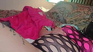 The girl squirts wildly on the water pole