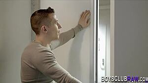 gay hottie gets sticky ass covered in hot jizz