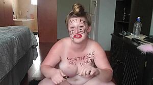 Fat Pig Degrades Herself with Slaps!