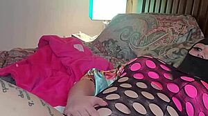 The girl squirts wildly on the water pole