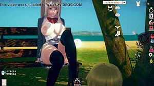 Blonde JK AI girl gets massage and blowjob in 3D hentai