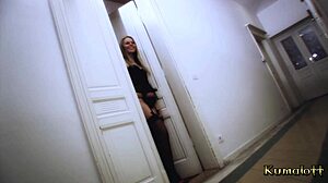 I feel the monster cock destroying my blonde ass