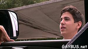 Intense anal fucking contrasts with gentle blowjobs in gay scene.