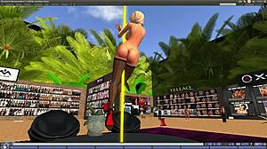 beautiful blond girl dancing on pole seductively!