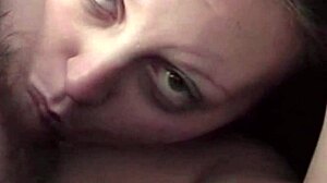 Jullian, the cougar milf, gives a detailed blowjob and handjob to the nerd in this homemade video, leading to cumshot.