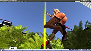 beautiful blond girl dancing on pole seductively!