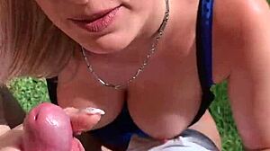 Wow! German Quickie with Cum Swallowing Behind House Corner at BBQ with Friends!