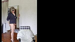 office vibes with stella, oops, forgot my skirt!