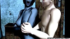 3D Vampire Vixen Riding Horny Stud's Cock