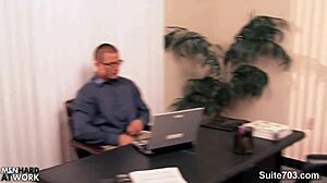 lusty gay glasses suck cock