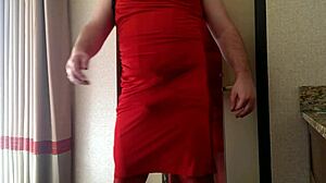 gay crossdresser rips clothes in hotel striptease