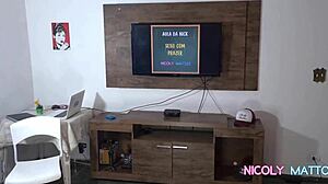 Naughty teacher shows how to suck pussy, dick, and ass!