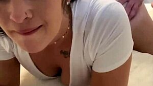 MILF rides dick and takes cum on booty