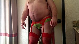 gay crossdresser rips clothes in hotel striptease