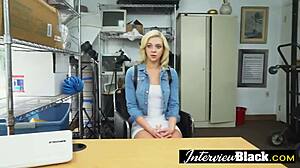 Petite Blonde Teen 18+ Craves Huge Black Cocks in Mouth! Wow!