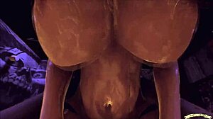 Redhead takes on monster cock in wild hentai threesome with intense squirting.