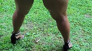 Pee on my saggy ebony tits, Master?