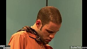 seductive gay guy rides big cock at office 😈