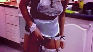 The Latina maid seduces her master to fuck the tied-up model