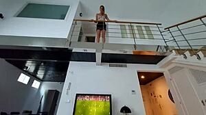 Soccer match interrupted by hot blonde's blowjob 😏