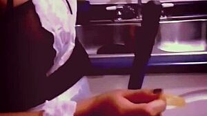 The Latina maid seduces her master to fuck the tied-up model