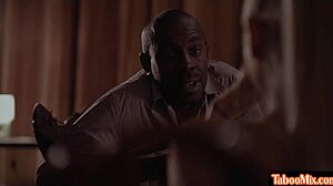 Busty euro babe riding black cock in interracial couple