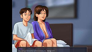 Saw her masturbate and helped her cum in summertimesaga 2